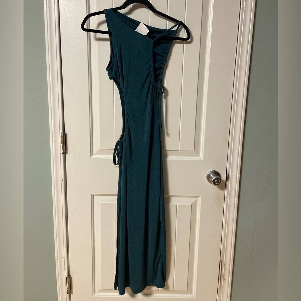 Forever 21 One Shoulder Spaghetti Strap Cutout Midi Dress